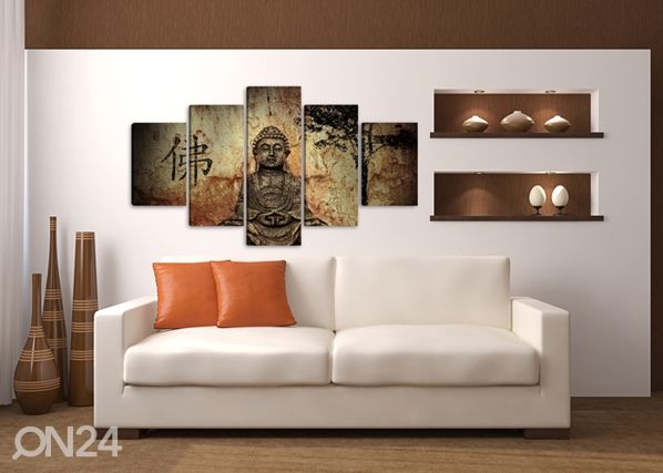 Viisiosainen taulu Buddha