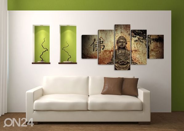 Viisiosainen taulu Buddha