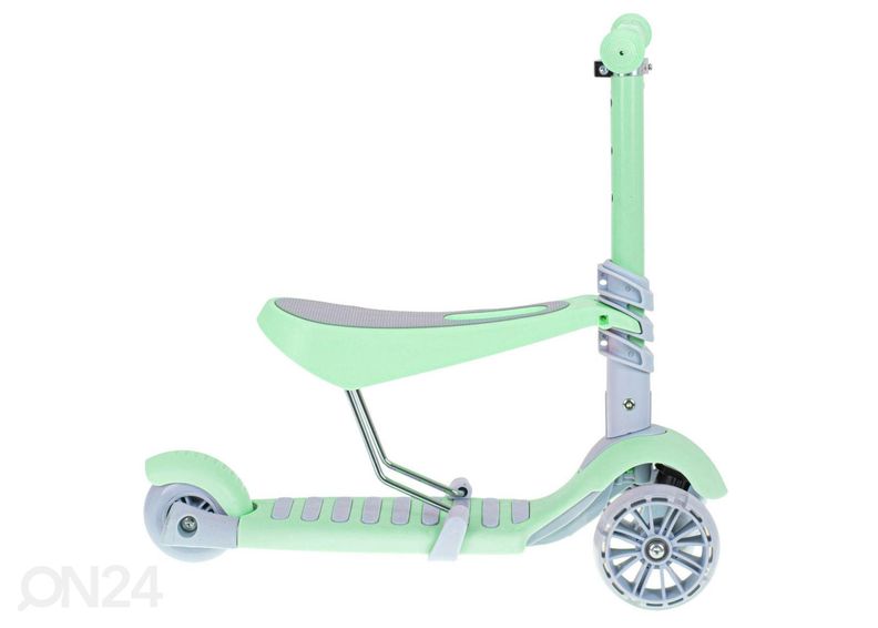 3-pyöräinen potkupyörä satulalla ja LED-valoilla kuvasuurennos