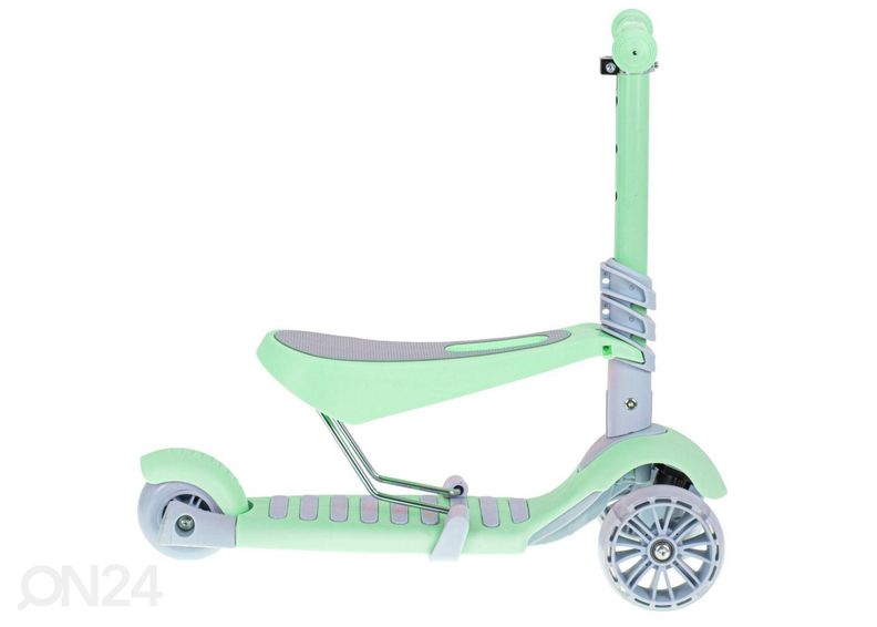 3-pyöräinen potkupyörä satulalla ja LED-valoilla kuvasuurennos