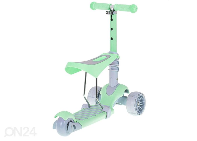 3-pyöräinen potkupyörä satulalla ja LED-valoilla kuvasuurennos