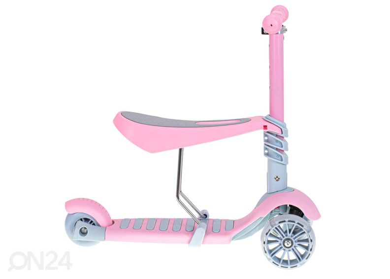 3-pyöräinen potkupyörä satulalla ja LED-valoilla kuvasuurennos