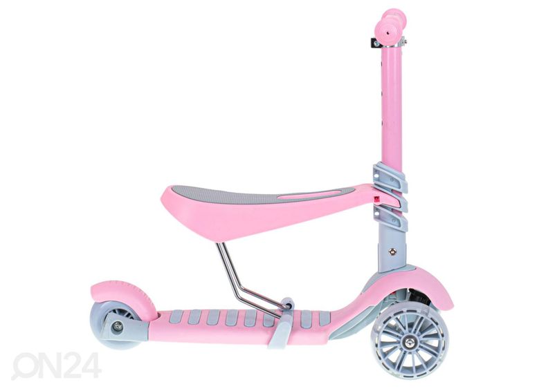 3-pyöräinen potkupyörä satulalla ja LED-valoilla kuvasuurennos