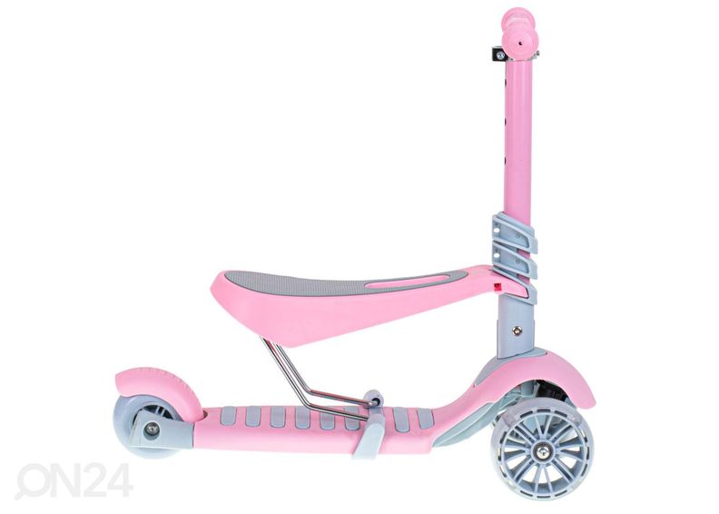 3-pyöräinen potkupyörä satulalla ja LED-valoilla kuvasuurennos