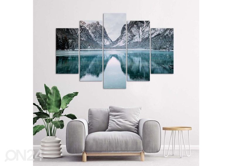 5-osainen taulu Mountain Landscape 150x100 cm kuvasuurennos