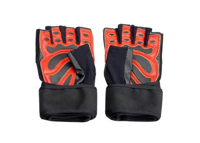 Aikuisten treenihanskat musta/punainen HMS XXL kuvasuurennos