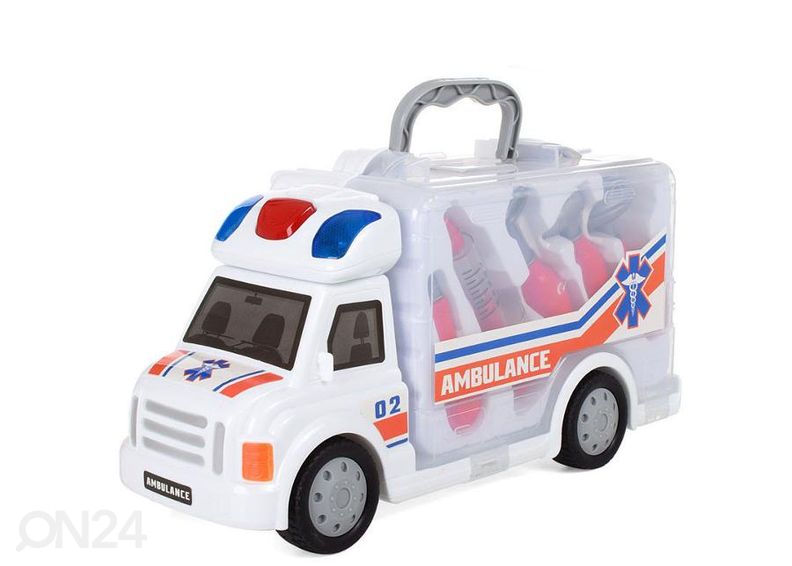 Ambulanssi lääkäritarvikkeilla 9 osaa kuvasuurennos