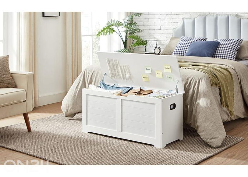 Arkku-säilytyslaatikko 100x40 cm, valkoinen kuvasuurennos