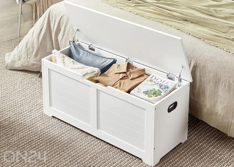 Arkku-säilytyslaatikko 100x40 cm, valkoinen kuvasuurennos