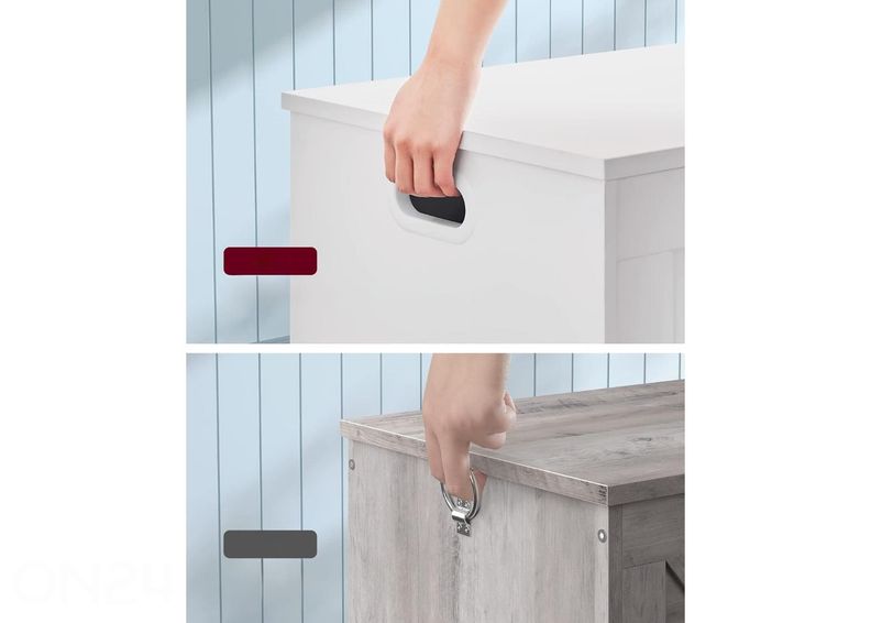 Arkku-säilytyslaatikko 76x40 cm, valkoinen kuvasuurennos