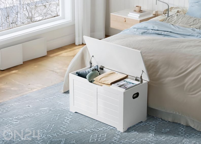 Arkku-säilytyslaatikko 80x40 cm, valkoinen kuvasuurennos