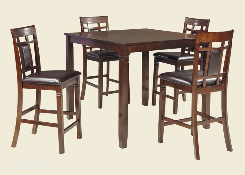 Baaripöytä 107x107 cm + 4 tuolia kuvasuurennos