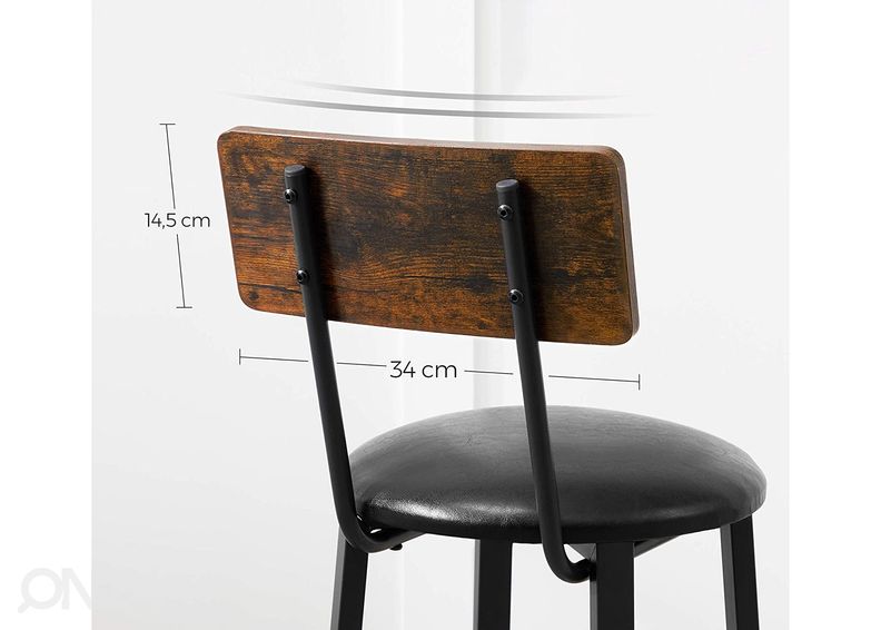 Baarituolit 2 kpl, ruskea/musta kuvasuurennos