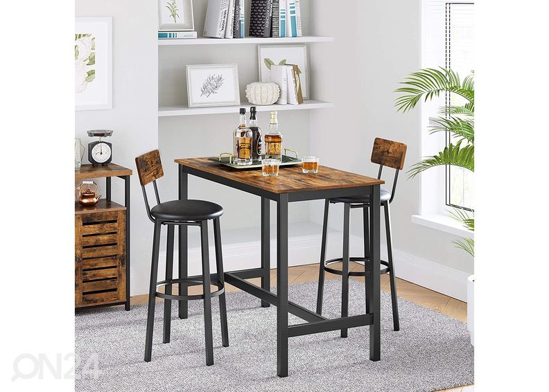 Baarituolit 2 kpl, ruskea/musta kuvasuurennos