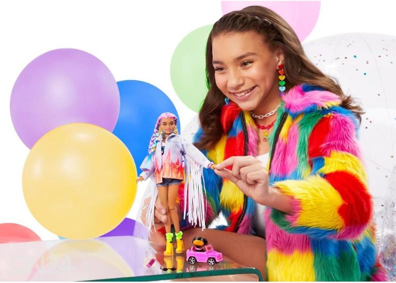 Barbie® Ekstra Sateenkaari hiukset kuvasuurennos