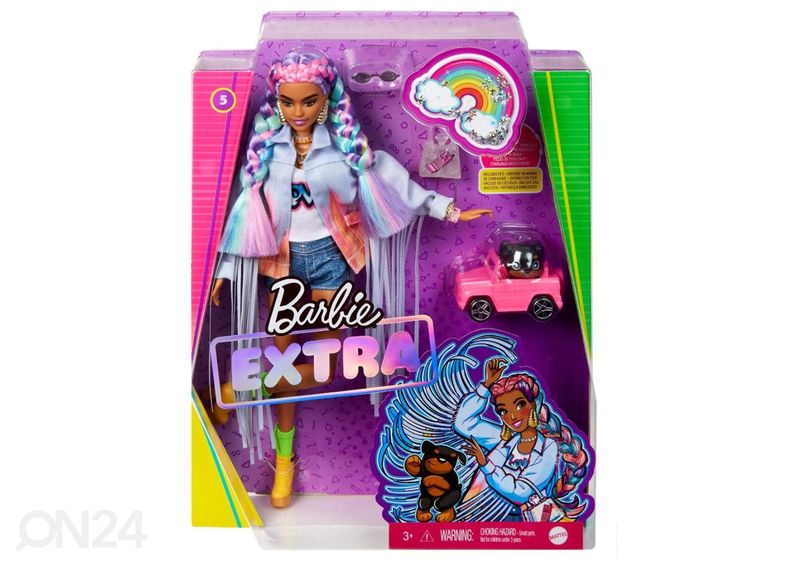 Barbie® Ekstra Sateenkaari hiukset kuvasuurennos