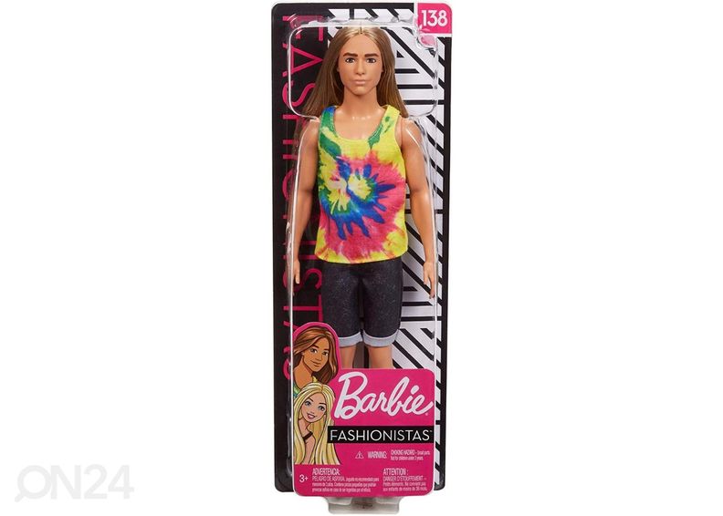 Barbie Fashionistas -nukke Ken pitkillä hiuksilla kuvasuurennos