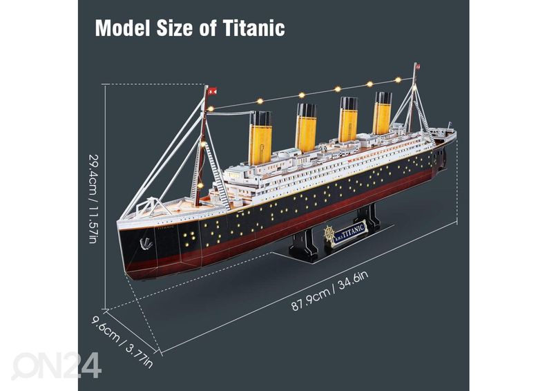 CUBICFUN 3D Palapeli LED Titanic kuvasuurennos