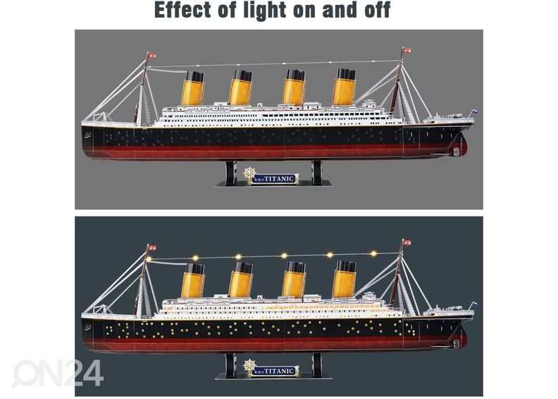 CUBICFUN 3D Palapeli LED Titanic kuvasuurennos