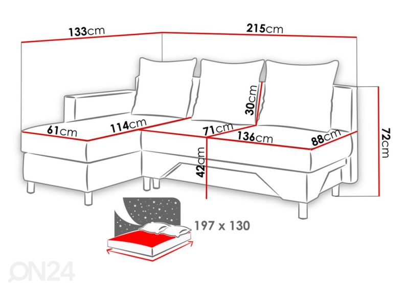 Divaanivuodesohva kuvasuurennos