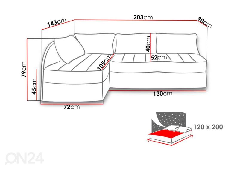 Divaanivuodesohva kuvasuurennos