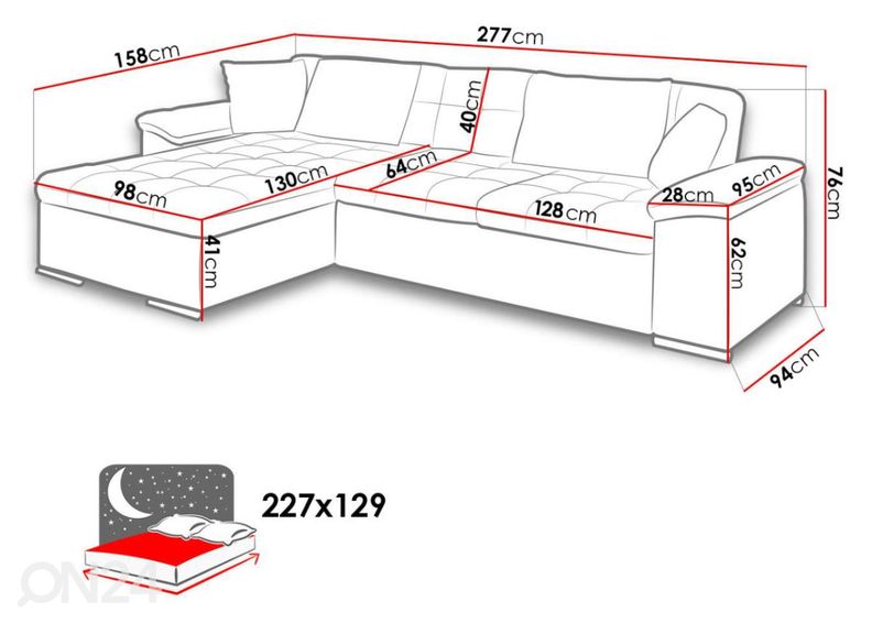 Divaanivuodesohva kuvasuurennos