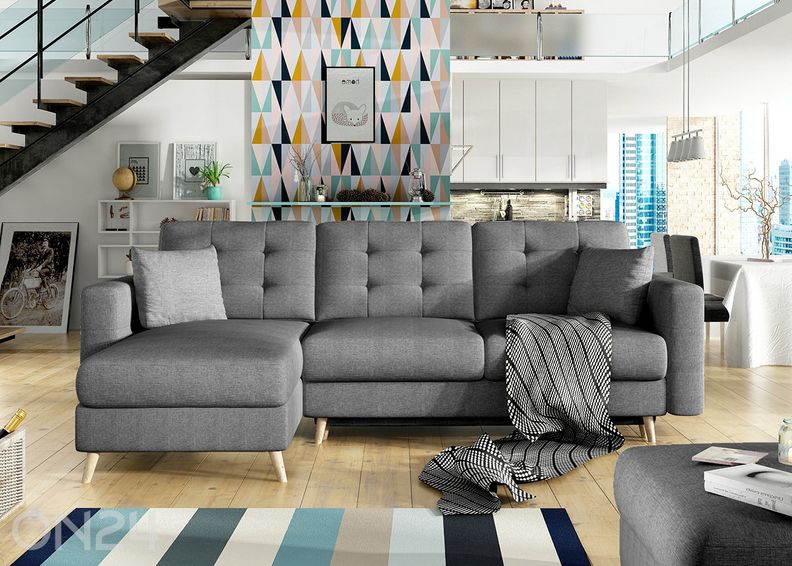 Divaanivuodesohva vuodevaatelaatikolla kuvasuurennos