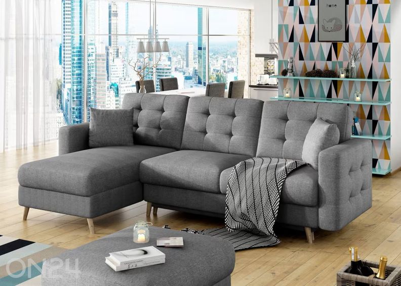 Divaanivuodesohva vuodevaatelaatikolla kuvasuurennos