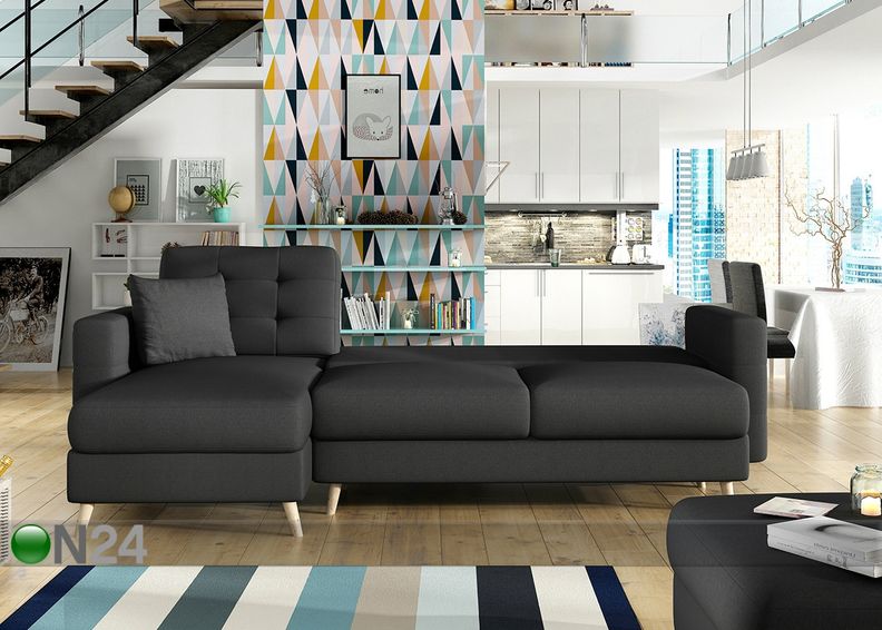 Divaanivuodesohva vuodevaatelaatikolla kuvasuurennos