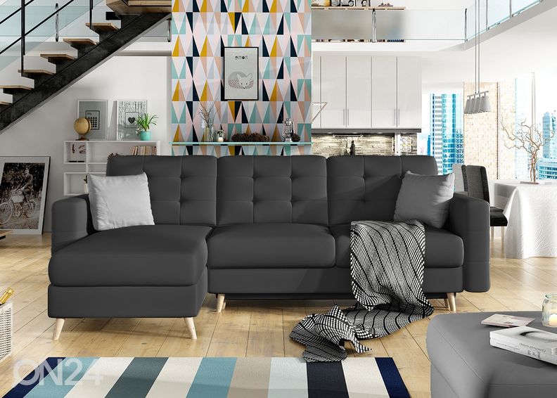 Divaanivuodesohva vuodevaatelaatikolla kuvasuurennos