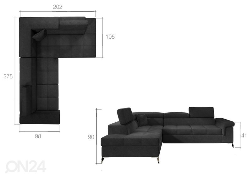 Divaanivuodesohva vuodevaatelaatikolla kuvasuurennos