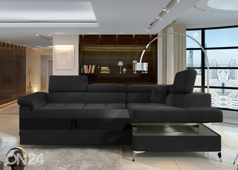 Divaanivuodesohva vuodevaatelaatikolla kuvasuurennos