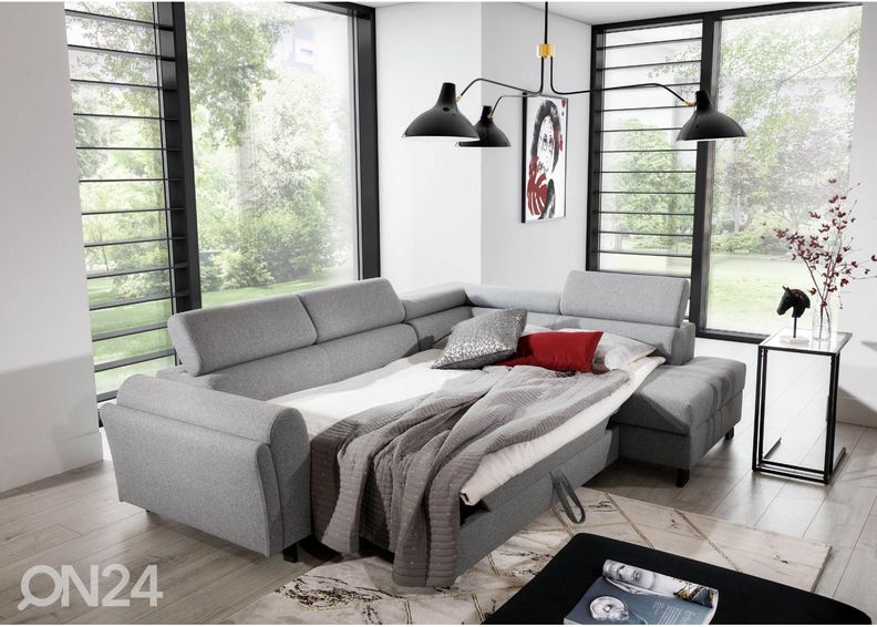 Divaanivuodesohva vuodevaatelaatikolla kuvasuurennos