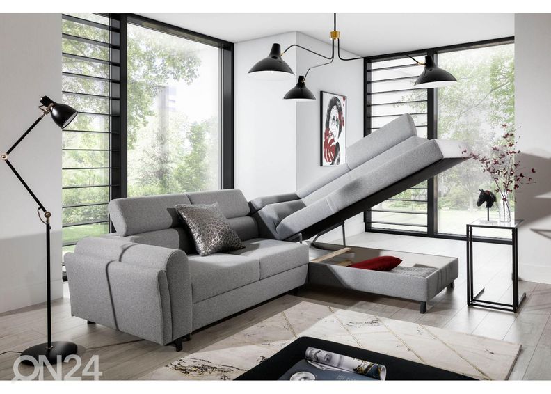 Divaanivuodesohva vuodevaatelaatikolla kuvasuurennos