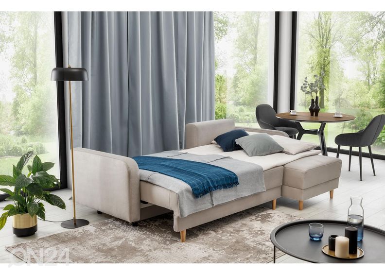 Divaanivuodesohva vuodevaatelaatikolla kuvasuurennos