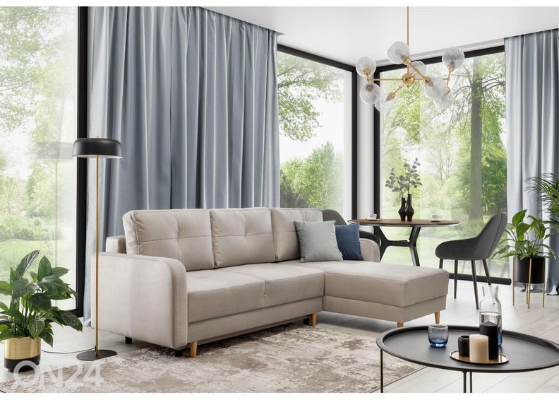 Divaanivuodesohva vuodevaatelaatikolla kuvasuurennos