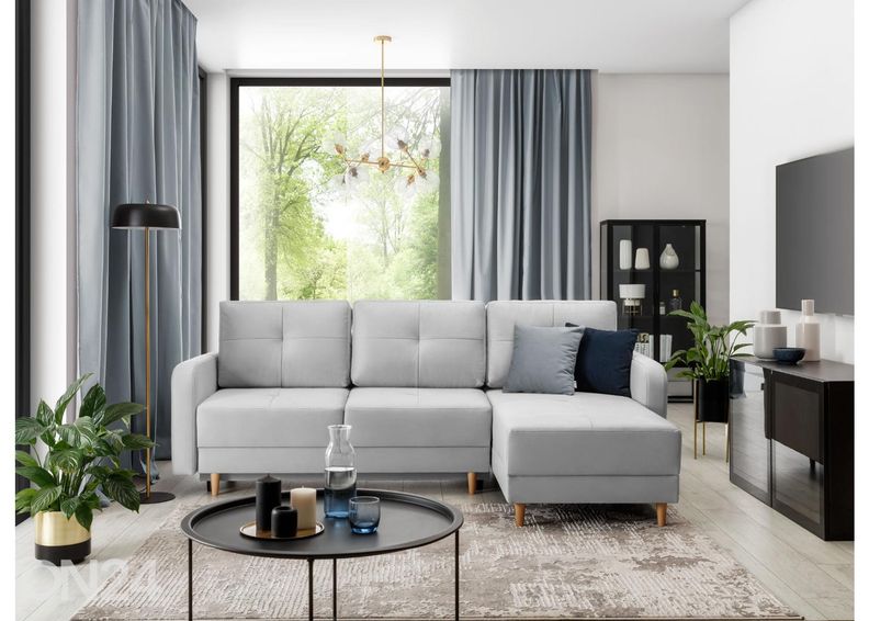 Divaanivuodesohva vuodevaatelaatikolla kuvasuurennos