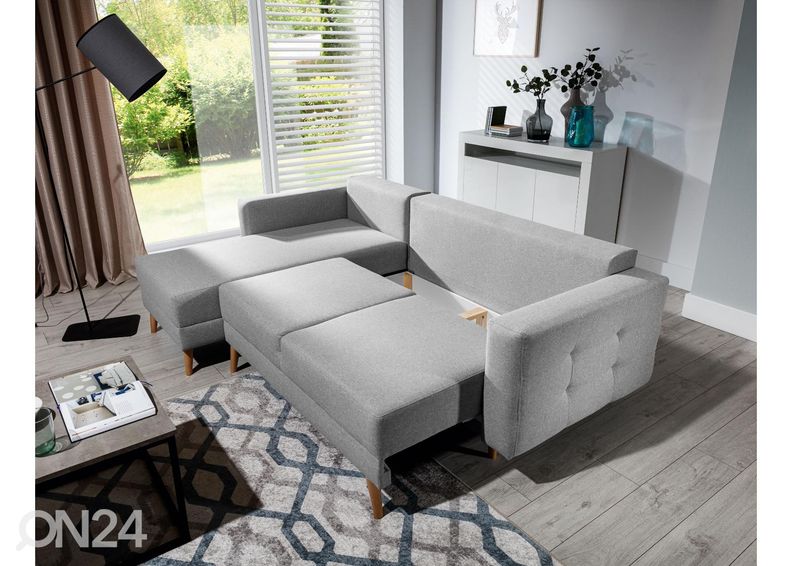 Divaanivuodesohva vuodevaatelaatikolla kuvasuurennos