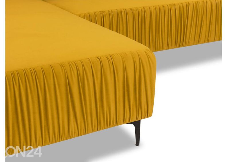 Divaanivuodesohva vuodevaatelaatikolla, kulma vasemmalla kuvasuurennos