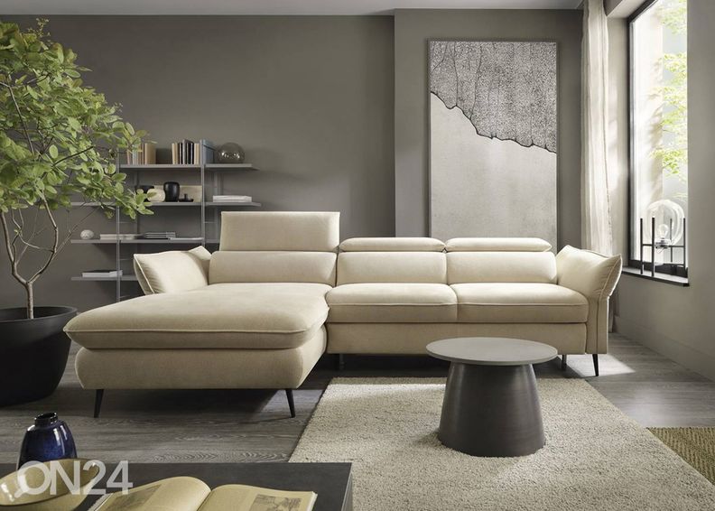 Divaanivuodesohva vuodevaatelaatikolla, kulma vasemmalla kuvasuurennos