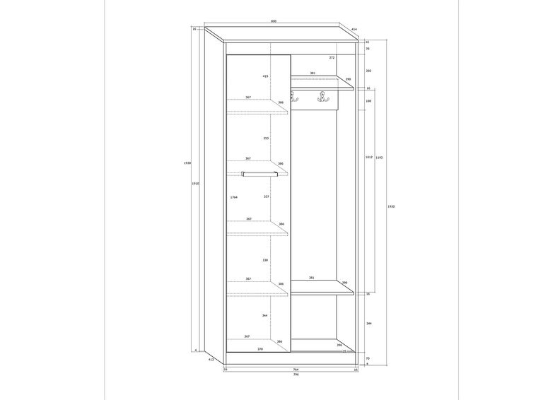 Eteiskaappi Cobhy 80 cm kuvasuurennos