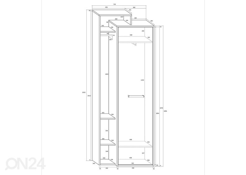 Eteiskaappi Macroom 72 cm kuvasuurennos