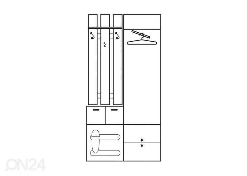 Eteiskaluste 103 cm kuvasuurennos