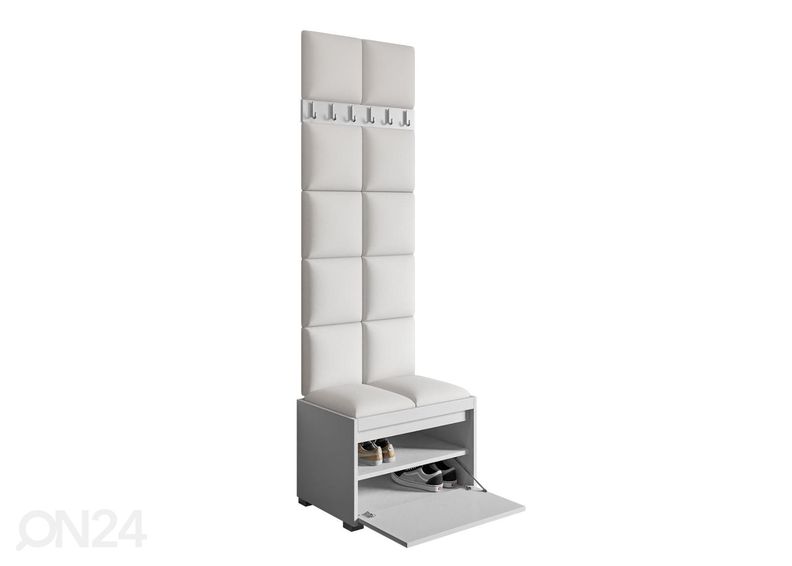 Eteiskaluste, musta keinonahka kuvasuurennos