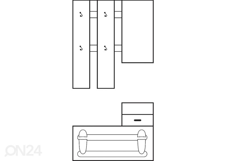 Eteiskalusteet 100 cm kuvasuurennos