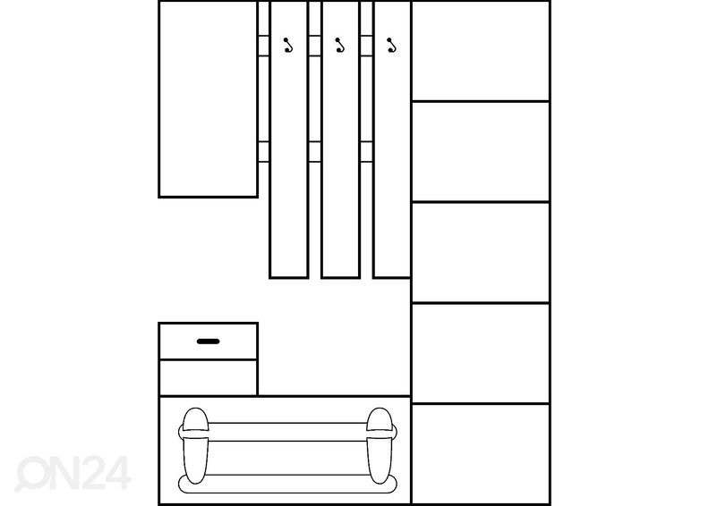 Eteiskalusteet Drimo I 155 cm kuvasuurennos