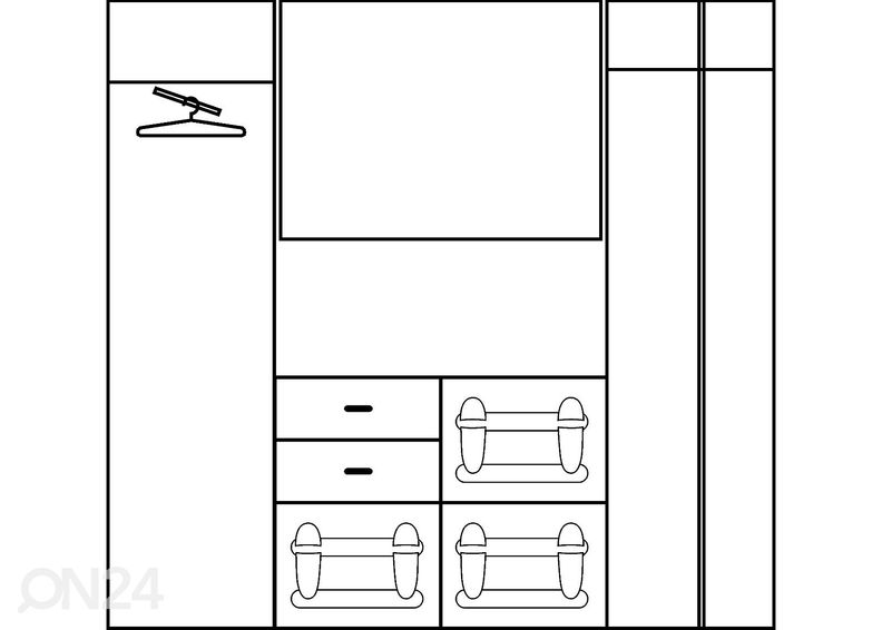 Eteiskalusteet Drimo VII 211 cm kuvasuurennos