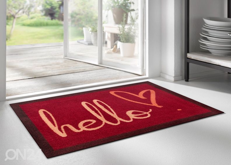 Eteismatto Hello Heart 50x75 cm kuvasuurennos