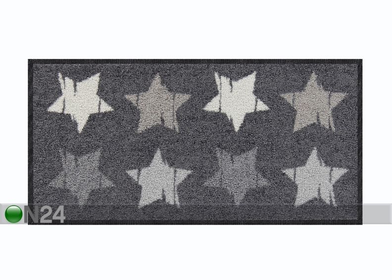 Eteismatto Wood Stars grey 30x60 cm kuvasuurennos