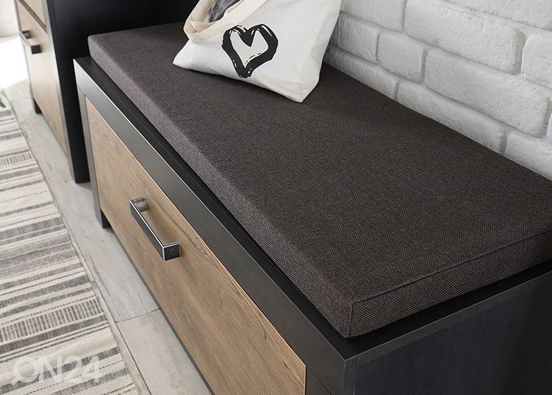 Eteispenkki istuinpehmusteella Brügge 107 cm kuvasuurennos